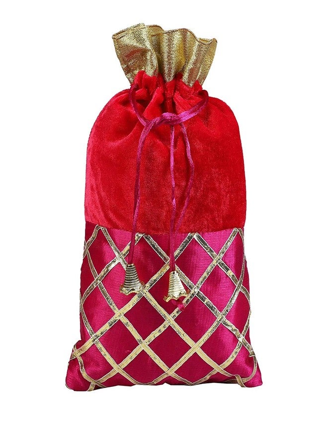 STLYZ Rajasthani Potli Royal Velvet Potli Batwa | Gifting Bags | Designer Rajasthani Style Multicolous Bag - Assorted Colours (Pack of 12) - Image 2